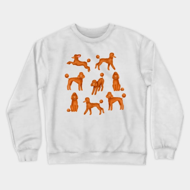 Red Poodles Crewneck Sweatshirt by illucalliart